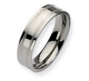 Titanium Grooved 6mm Brushed and Polished Wedding Band