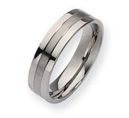 Titanium Grooved 6mm Brushed and Polished Wedding Band