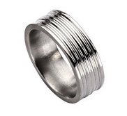 Titanium Grooved 8mm Polished Wedding Band