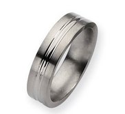 Titanium Grooved 6mm Brushed and Polished Wedding Band