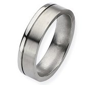 Titanium Grooved 6mm Polished Wedding Band