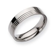 Titanium Grooved 6mm Polished Wedding Band