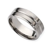 Titanium Grooved 8mm Polished Wedding Band