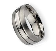 Titanium Grooved 8mm Brushed and Polished Wedding Band