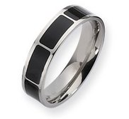 Titanium Enameled Flat 6mm Polished Wedding Band Wedding Band