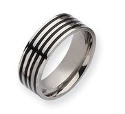 Titanium Black Enamel Flat 8mm Polished Wedding Band