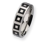 Titanium Enameled Flat 6mm Polished Wedding Band