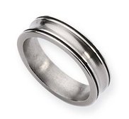 Titanium Black Enamel Braid Design 6mm Brushed Wedding Band