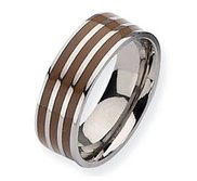 Titanium Brown Enamel Flat 8mm Polished Wedding Band