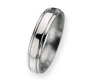 Titanium Ridged Edge 5mm Polished Wedding Band