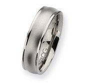 Titanium Ridged Edge 6mm Satin and Polished Wedding Band