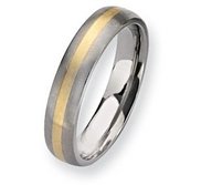 Titanium and 14k Inlay Brushed 5mm Wedding Band