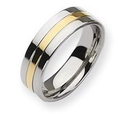 Titanium 14k Gold Plated 7mm Polished Wedding Band