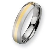 Titanium 14k Gold Inlay 5mm Polished Wedding Band