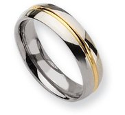 Titanium 14k Gold Plated 6mm Polished Wedding Band