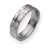 Titanium Sterling Silver Dots 6mm Satin and Polished Wedding Band