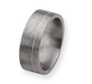 Titanium and Sterling Inlays Satin 8mm Wedding Band