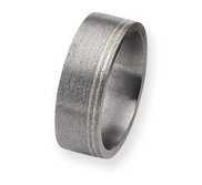 Titanium and Sterling Inlays Satin 8mm Wedding Band