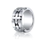 Cobalt Chrome Comfort Fit w  Cross Cut Outs 10mm Wedding Band