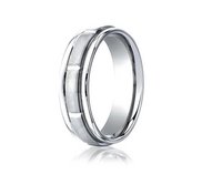 Cobalt Chrome Ridged Edge Comfort Fit 7mm Wedding Band