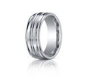 Cobalt Chrome Comfort Fit Ridged Edge 8mm Wedding Band