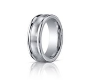 Cobalt Chrome Comfort Fit Ridged Edge 8mm Wedding Band