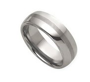 Tungsten 8mm Brushed and Polished Wedding Band