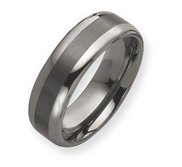 Tungsten 8mm Brushed and Polished Wedding Band