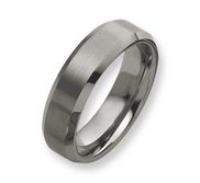 Tungsten Beveled Edge 7mm Brushed and Polished Wedding Band