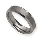 Tungsten Beveled Edge 6mm Brushed and Polished Wedding Band