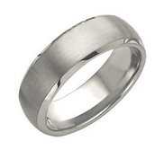 Tungsten Beveled Edge 8mm Brushed and Polished Wedding Band