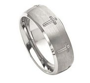 Tungsten 8mm Brushed and Polished Wedding Band