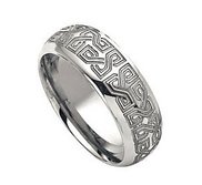 Tungsten 8mm Laser Design Wedding Band