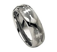 Tungsten 8mm Laser Design Wedding Band