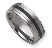 Dura Tungsten Enameled 8mm Brushed and Polished Wedding Band