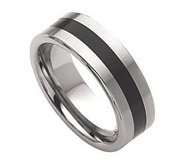 Dura Tungsten Enameled 8mm Brushed Wedding Band