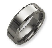 Tungsten Beveled Edge Flat 8mm Polished Wedding Band