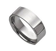 Tungsten Vertical Edges 8mm Polished Wedding Band