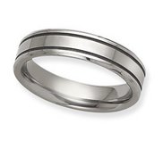 Dura Tungsten Grooved Flat 6mm Polished Wedding Band