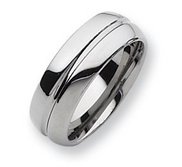 Tungsten Grooved 8mm Polished Wedding Band