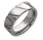 Dura Tungsten Grooved 8mm Polished Wedding Band