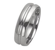 Tungsten Grooved 7mm Polished Wedding Band