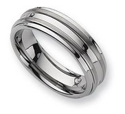 Dura Tungsten Grooved 7mm Brushed and Polished Wedding Band