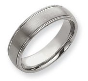 Tungsten Grooved 7mm Brushed and Polished Wedding Band