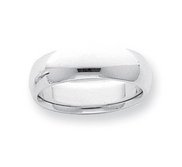 Platinum 8mm Half Round Comfort Fit Lightweight Band