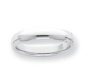 Platinum 5mm Half Round Comfort Fit Lightweight Band