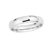 Platinum 4mm Half Round Comfort Fit Lightweight Band