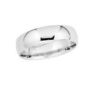 Platinum 6mm Half Round Comfort Fit Lightweight Band