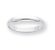 Platinum 3mm Half Round Featherweight Band