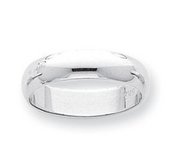 Platinum 6mm Half Round Featherweight Band